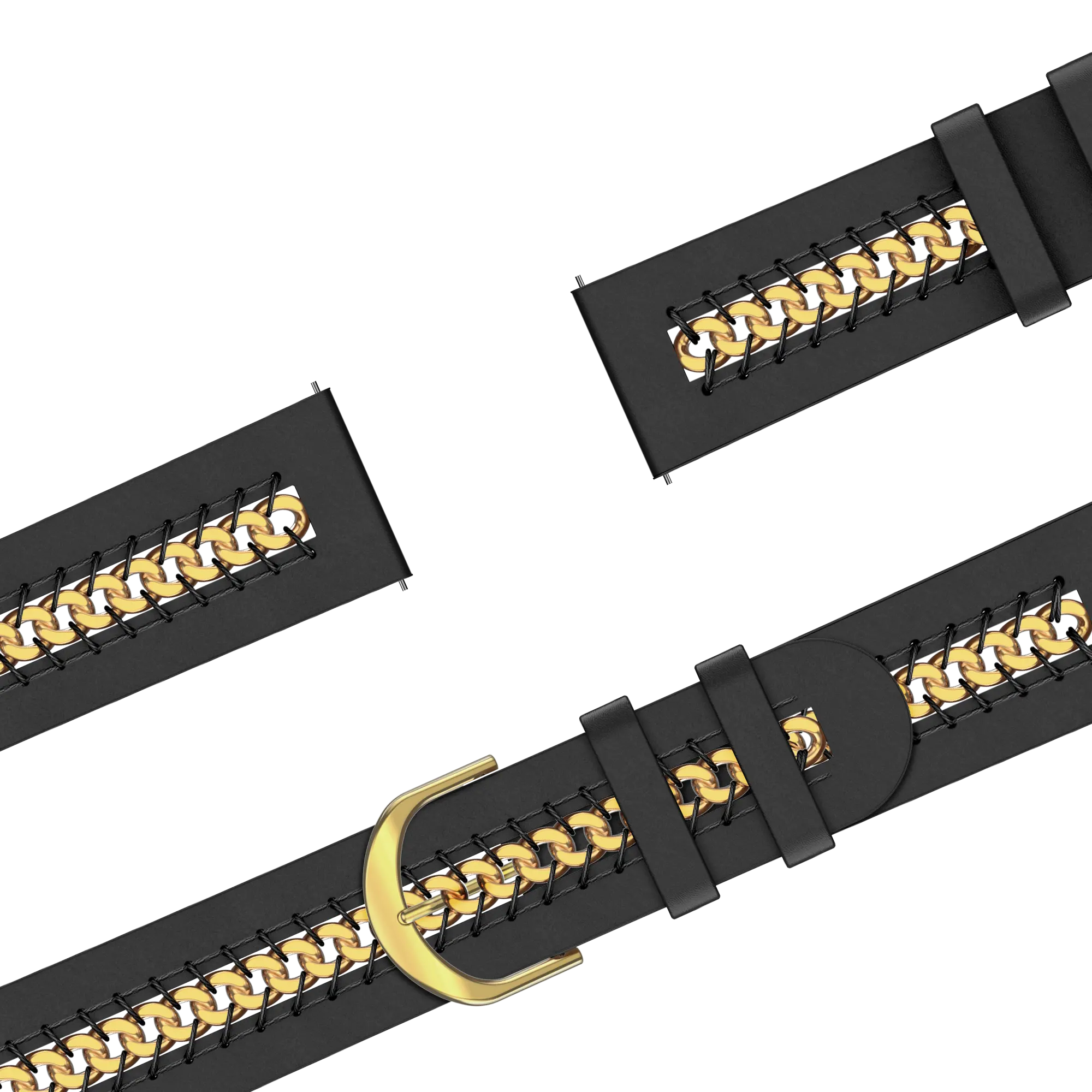 Bandz Samsung Galaxy Watch 6 - 40mm Lederarmband 'Chains' (Schwarz)