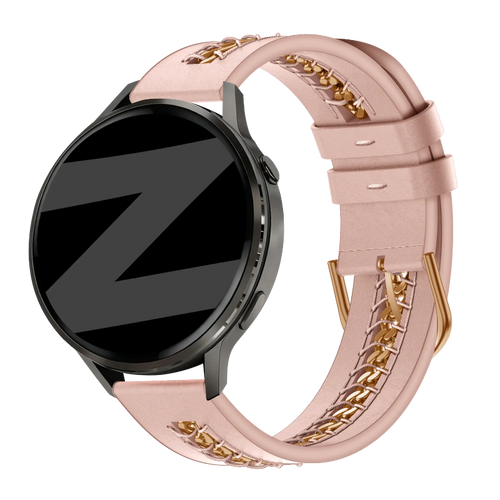 universal 20mm leather band chains pink