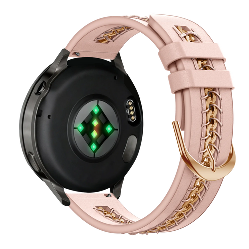 Bandz Garmin Forerunner 55 Leather Strap 'Chains' (Pink)