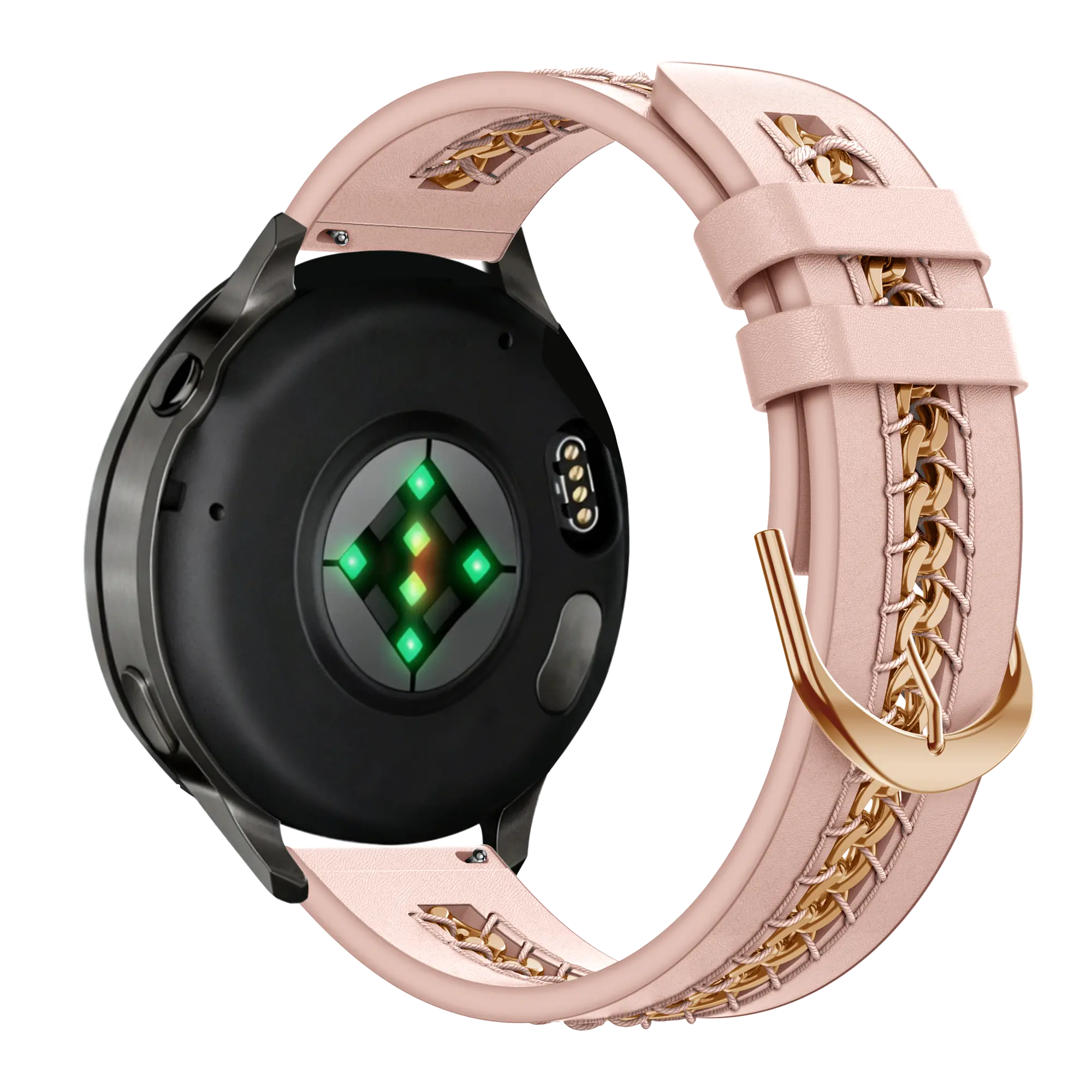 Bandz Garmin Forerunner 70 Leather Strap 'Chains' (Pink)