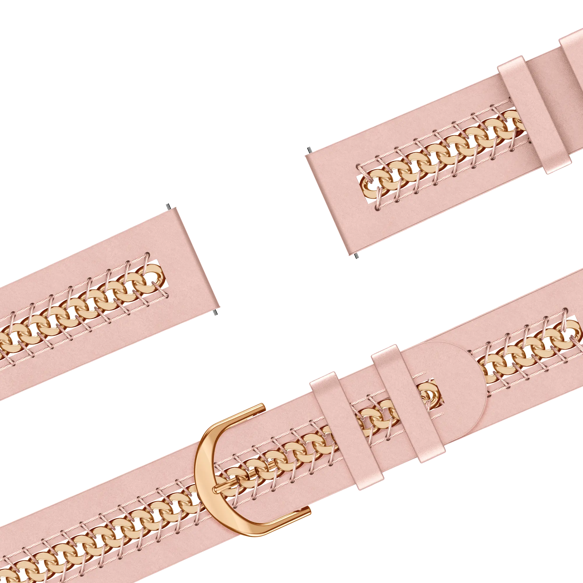 Bandz ICE Smart 3.0 Rectangular 1.78 Lederarmband 'Chains' (Rosa)