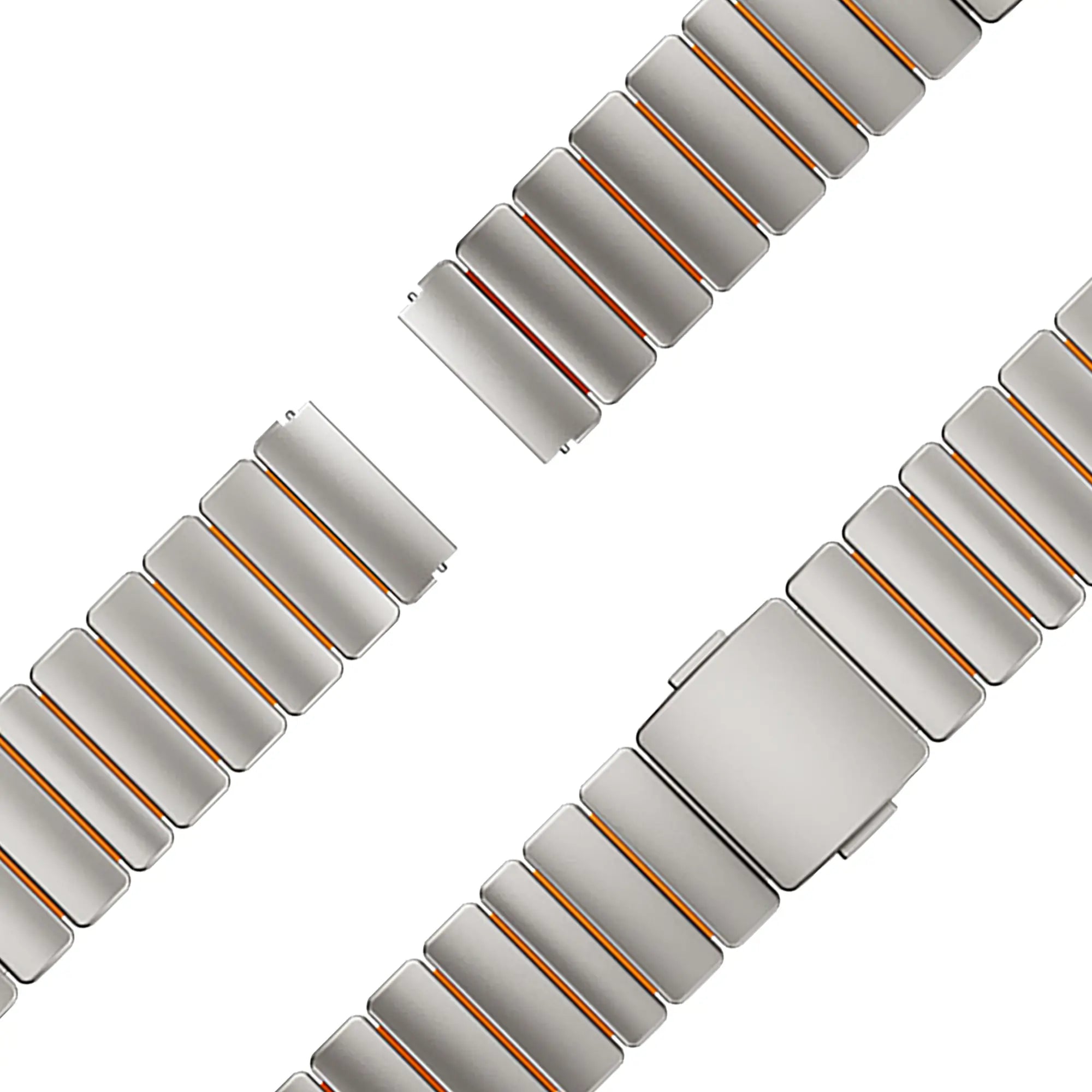 Bandz Garmin Forerunner 255 Titanium Strap 'Hybrid' (Titanium/Orange)