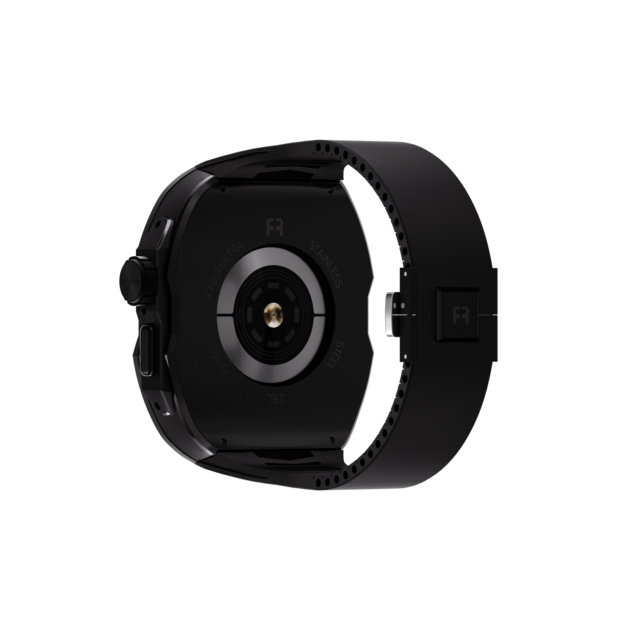 Reqior Apple Watch Ultra Hülle mit integriertem Gummi-Armband (Schwarz)