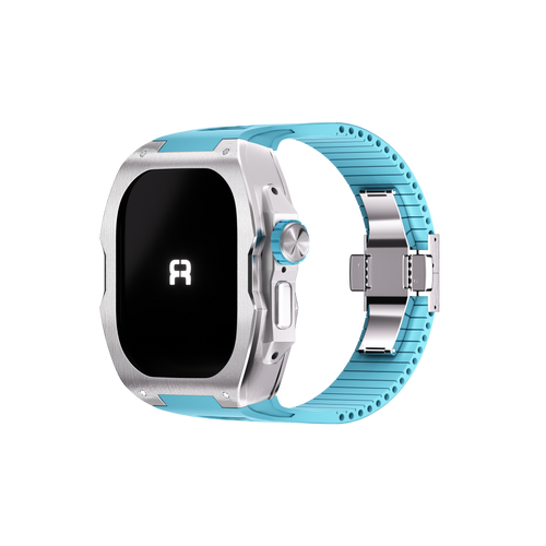 Reqior Apple Watch Ultra Hülle mit integriertem Gummi-Armband (Blau)