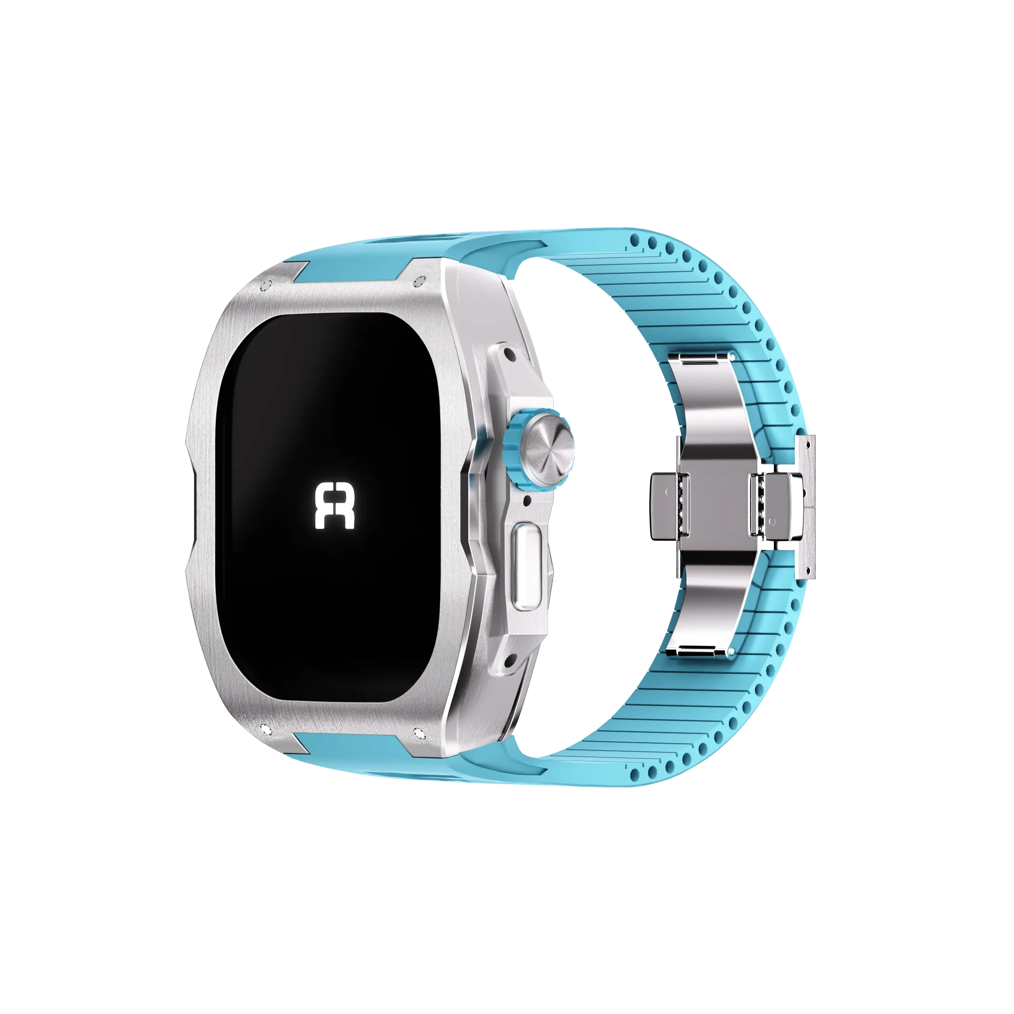 Reqior Apple Watch Ultra Hülle mit integriertem Gummi-Armband (Blau)