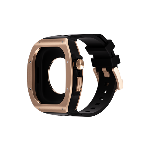 Reqior Apple Watch 45mm Polymer and Metal Case with Rubber Strap (Rose Gold)