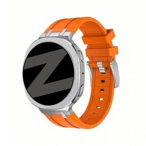 Bandz Samsung Galaxy Watch 8 Classic Silicone Strap 'Luxe Liquid' (Orange)
