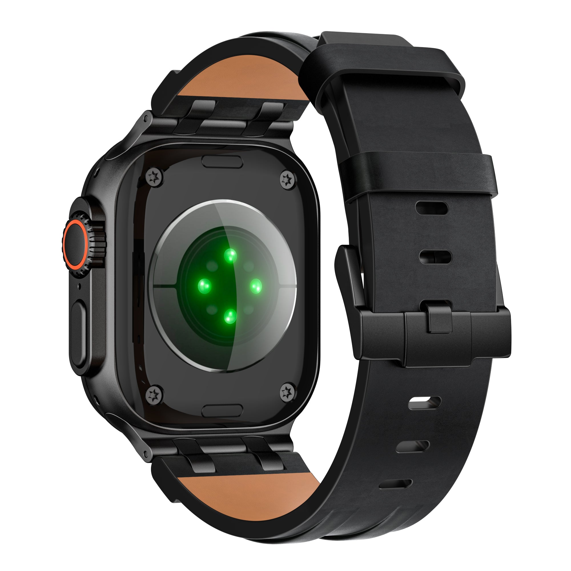 Apple Watch Robustes Lederarmband (Schwarz)
