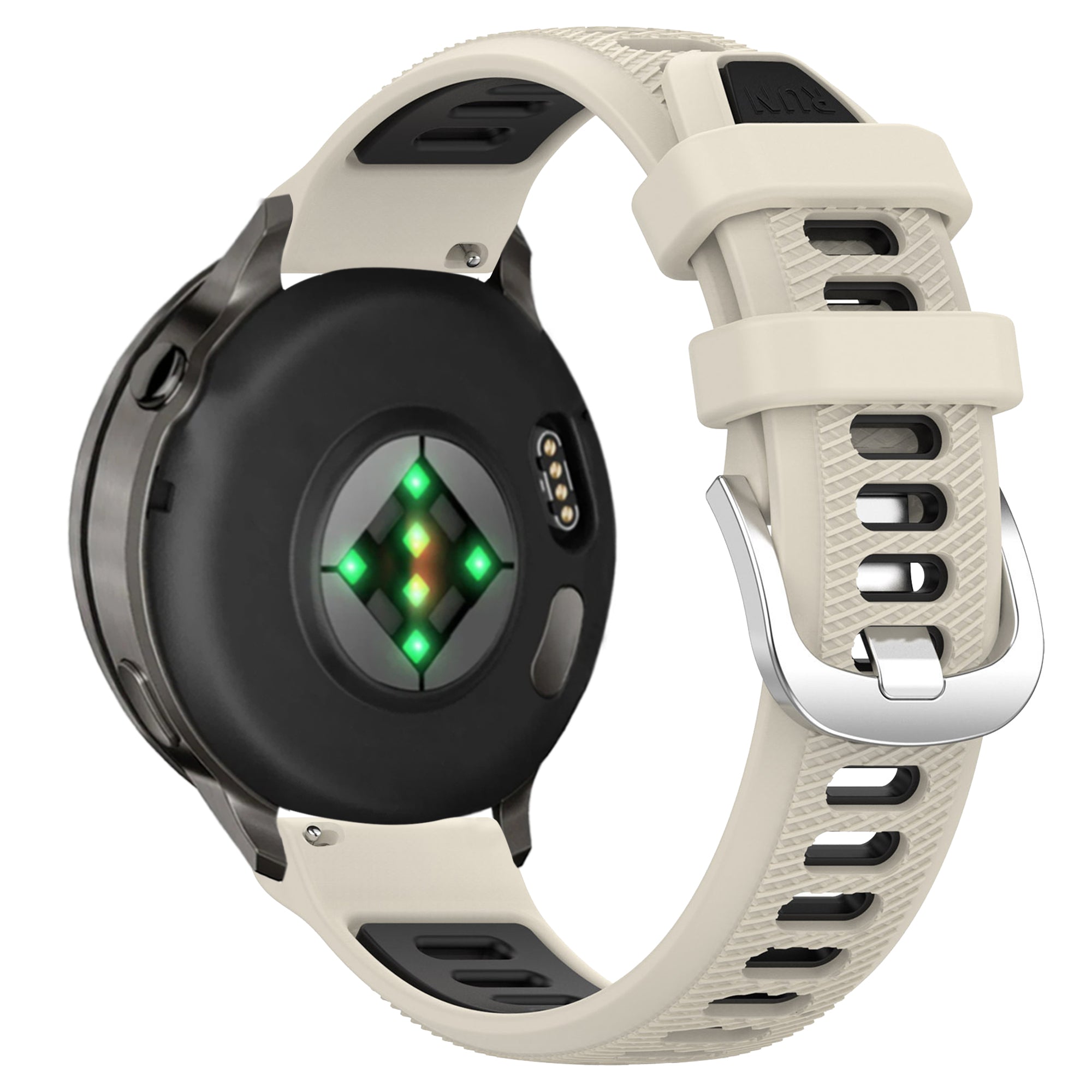 Bandz Garmin Vivoactive 4s Sport Strap with Buckle (Starlight/Black)