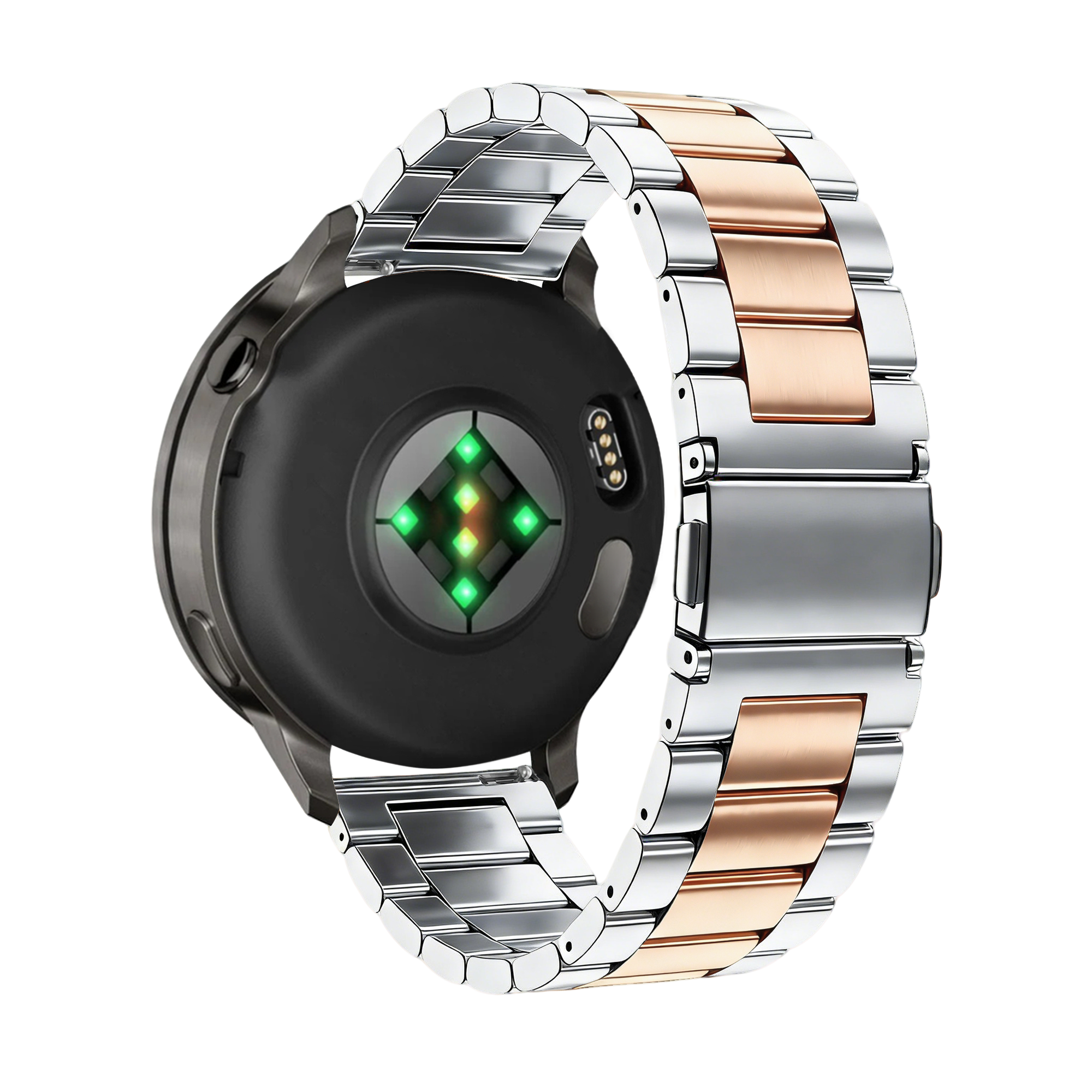 Bandz Garmin Forerunner 645 Steel Strap 'Classic' (Silver/Rose Gold)