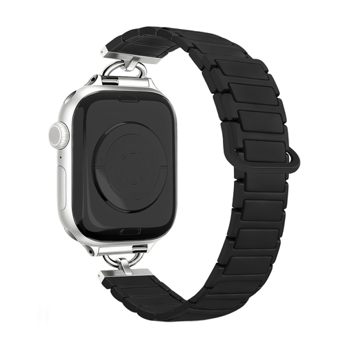 Bandz Apple Watch Magnetisches Silikonarmband 'Slim' (Schwarz)
