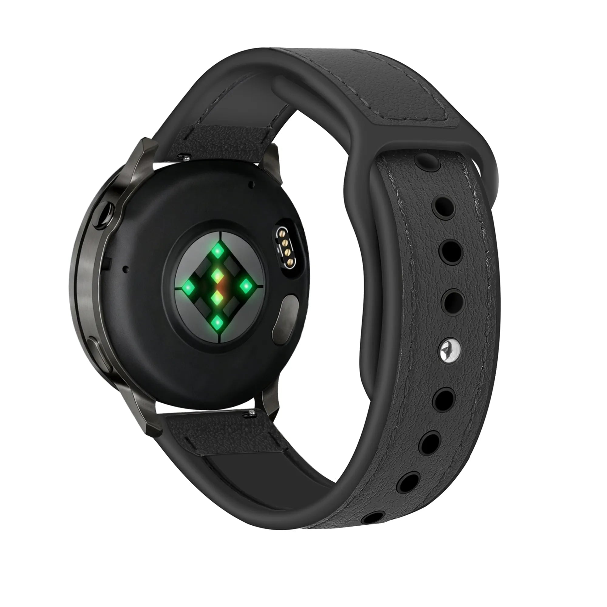 Bandz Garmin Forerunner 170 Lederarmband 'Hybrid' (Schwarz)