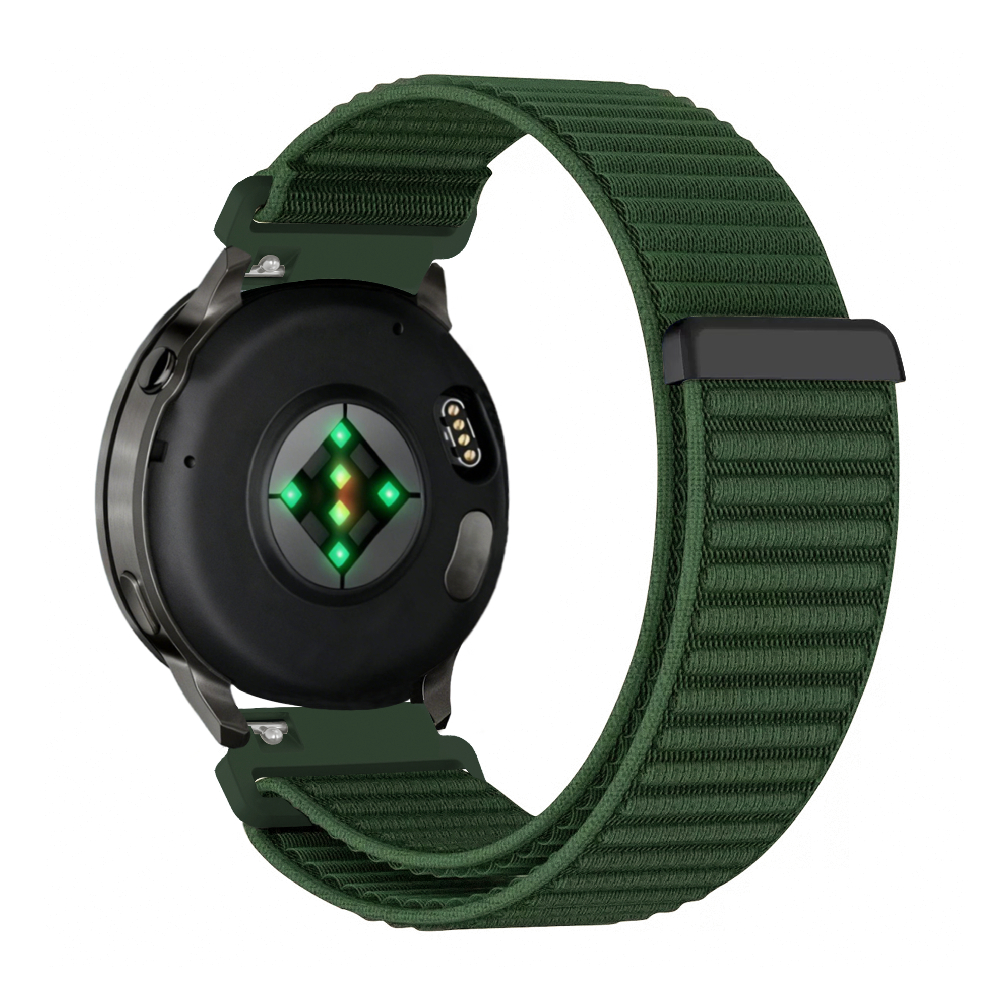 Bandz Garmin Vivoactive 4 Nylonarmband 'Wave' (Dunkelgrün)