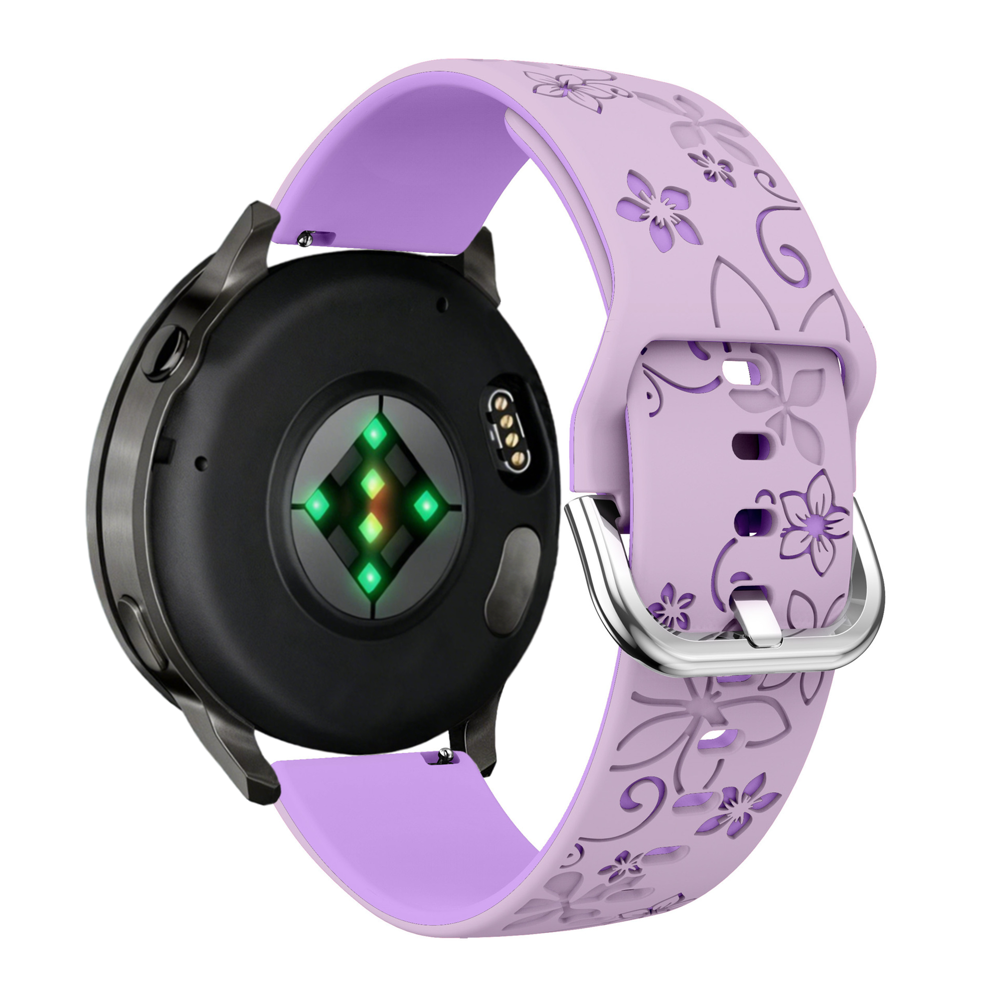 Bandz Garmin Venu 4 - 41mm Silikonarmband 'Flowers' (Flieder/Lila)
