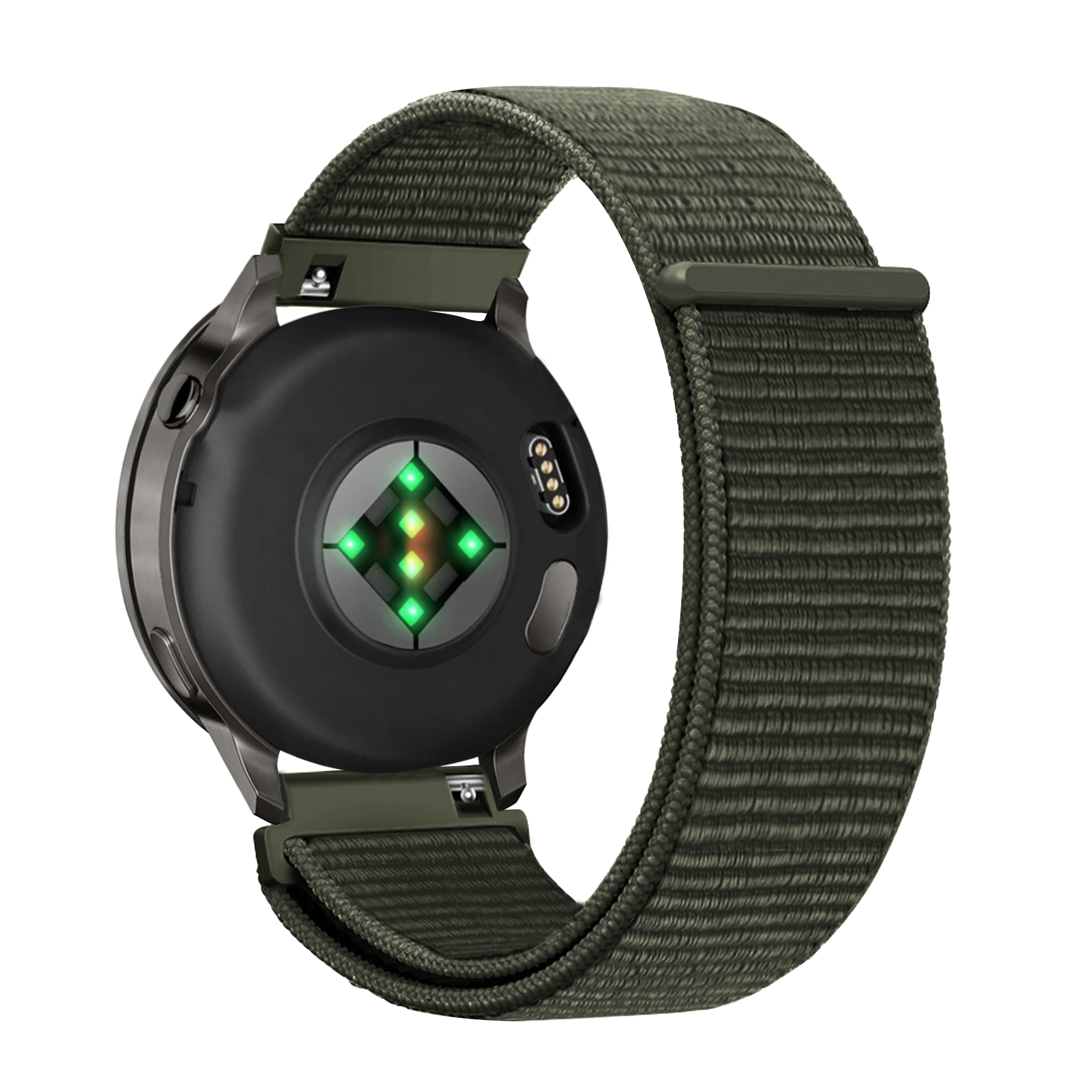 Bandz Garmin Vivoactive 4s Nylon Loop Strap (Dark Green)
