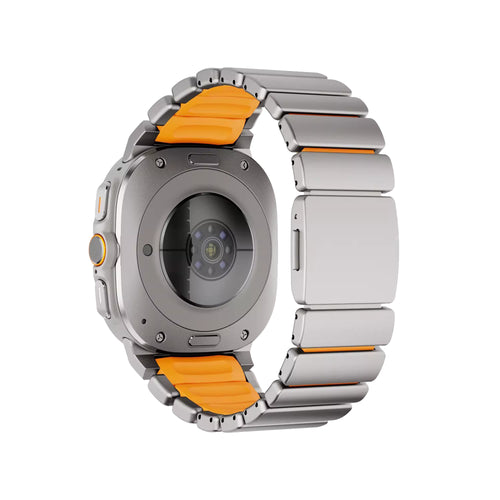 Bandz Samsung Galaxy Watch Ultra Titanarmband 'Hybrid' (Titan/Orange)