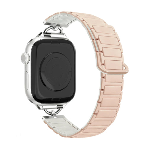 Bandz Apple Watch Magnetisches Silikonarmband 'Slim' (Milk Tea)