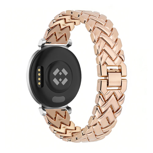 Bandz Pebble Round 2 - 14mm Metallarmband 'V-Type' (Roségold)