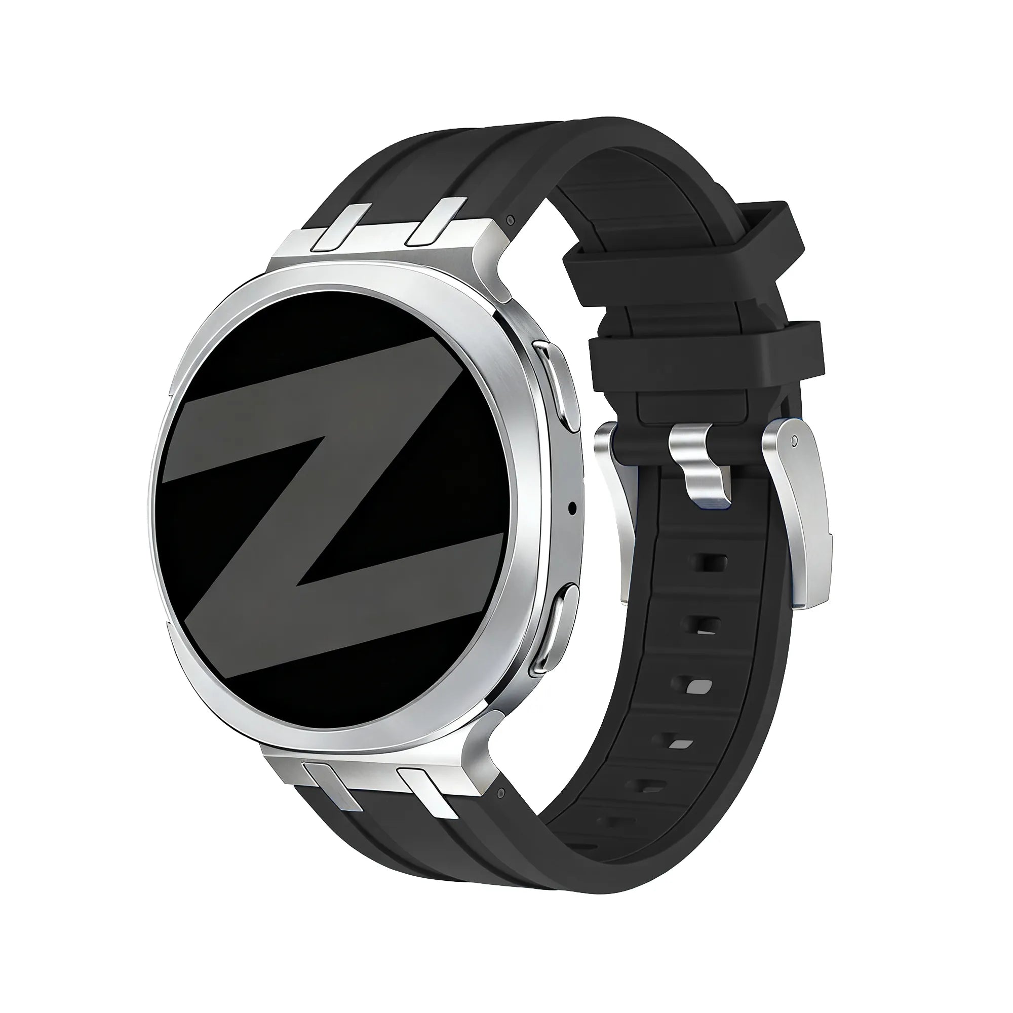 Bandz Samsung Galaxy Watch 8 - 44mm Silikonarmband 'Luxe Liquid' (Schwarz)