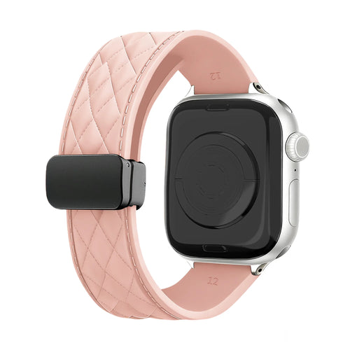 Apple Watch Diamond Silikonarmband mit D-Schnalle (Rosa)