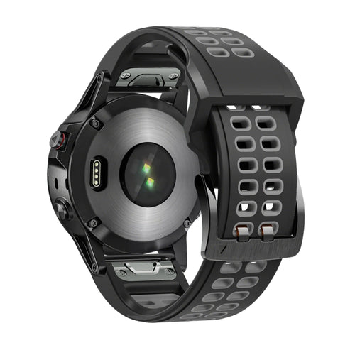 Bandz Garmin Fenix 8 - 47mm Schnalle Sportarmband (Schwarz/Grau)