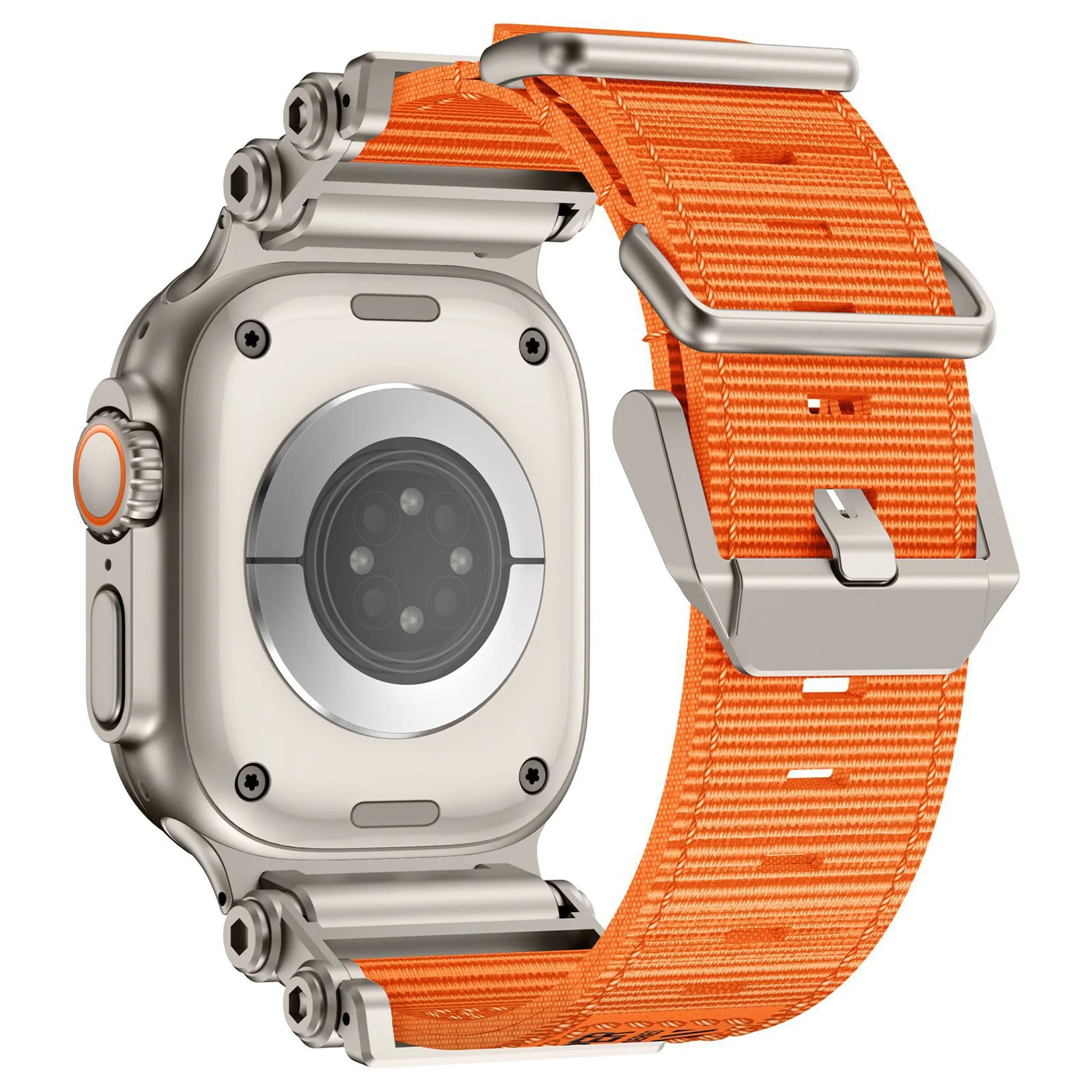 Bandz Apple Watch Nylon Strap 'Explorer' (Orange/Titanium)