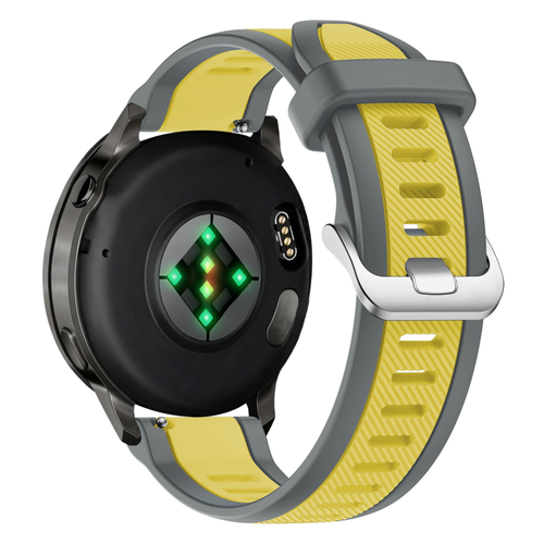 Bandz Garmin Vivoactive 3 Dual Buckled Sport Strap (Grey/Yellow)