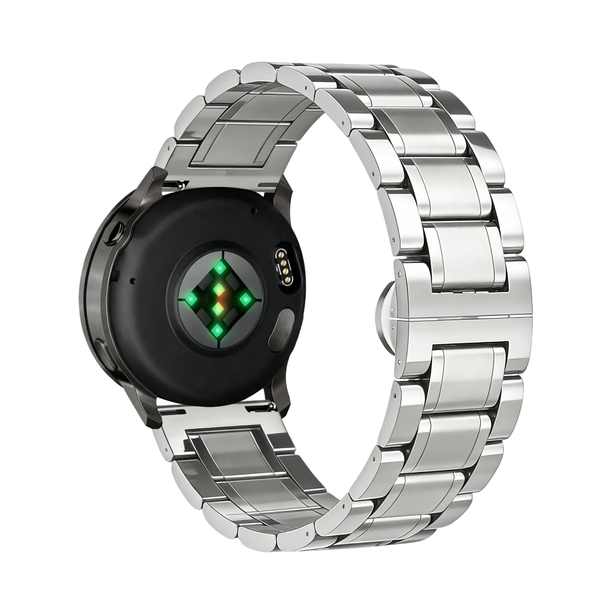 Bandz Garmin Vivomove Style Stahl Gliederarmband 'Deluxe' (Silber)