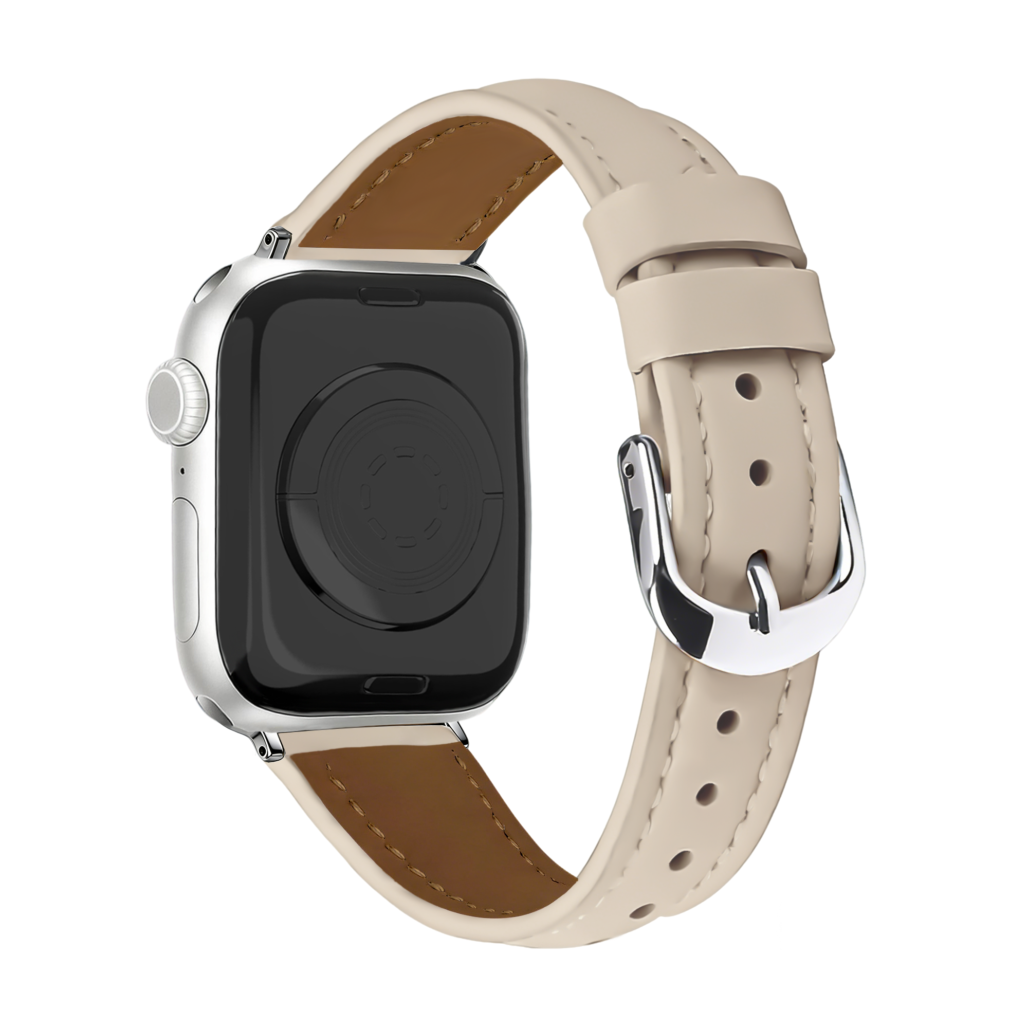 Apple Watch Slimfit Lederarmband (Milk Tea)