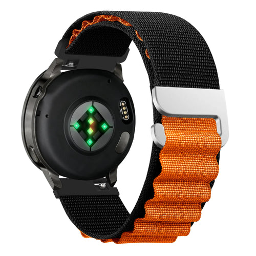 Bandz Garmin Forerunner 570 - 47mm Alpine Nylonarmband (Schwarz/Orange)