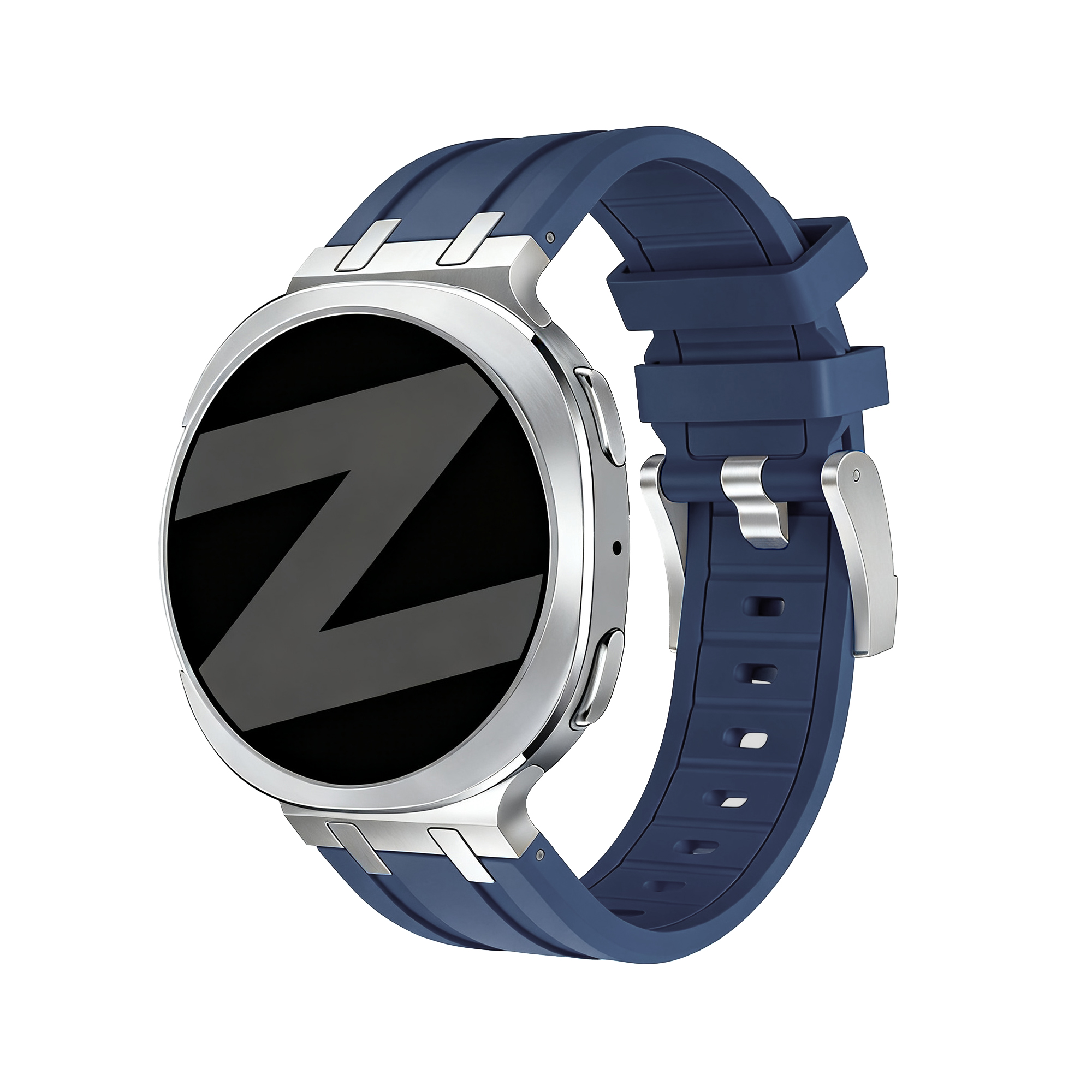 Bandz Samsung Galaxy Watch 8 - 44mm Silicone Strap 'Luxe Liquid' (Dark Blue)