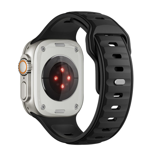 Apple Watch Premium Outdoor Silikonarmband (Schwarz/Schwarz)