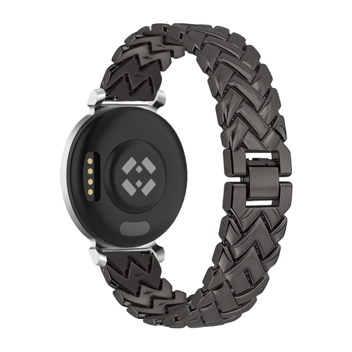 Bandz Pebble Round 2 - 14mm Metal Strap 'V-Type' (Black)