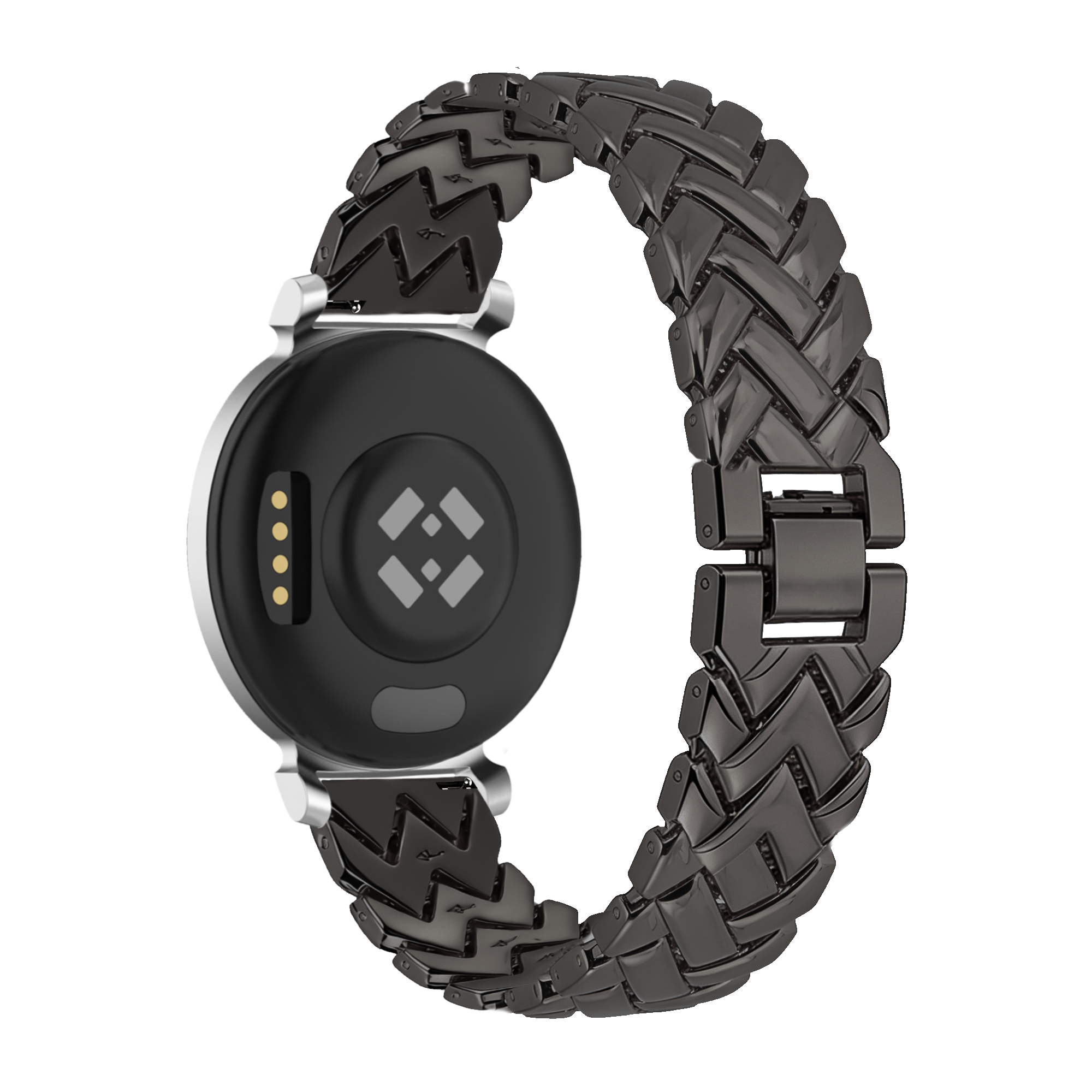 Bandz Pebble Round 2 - 14mm Metal Strap 'V-Type' (Black)