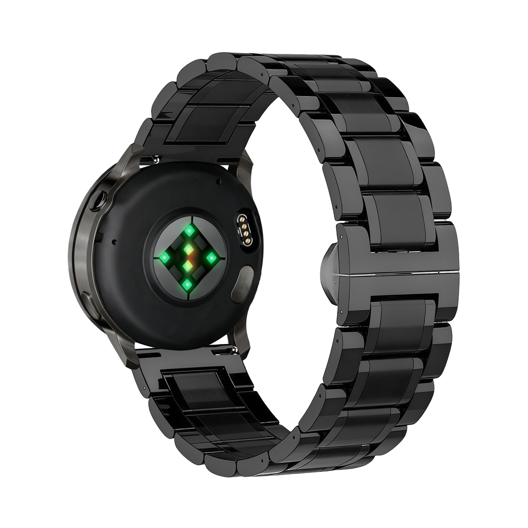 Bandz Garmin Vivoactive 4s Steel Link Strap 'Deluxe' (Black)