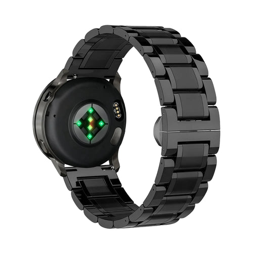 Bandz Garmin Forerunner 265s Stahl Gliederarmband 'Deluxe' (Schwarz)