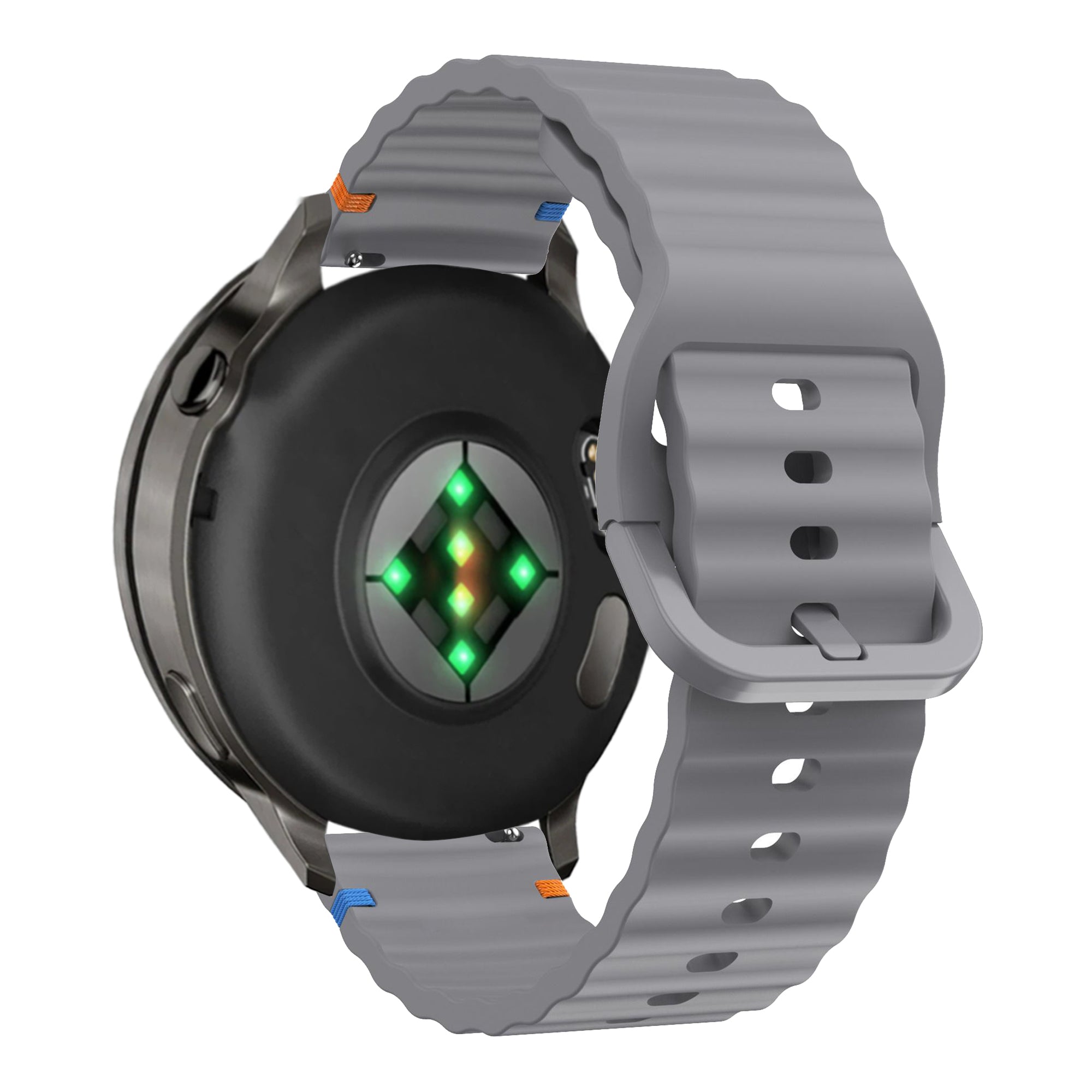 Bandz Garmin Forerunner 570 - 47mm Silikonarmband 'Wave' (Dunkelgrau)