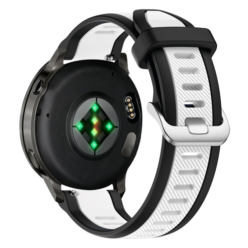 Bandz Garmin Vivoactive 3 Dual Buckled Sport Strap (Black/White)