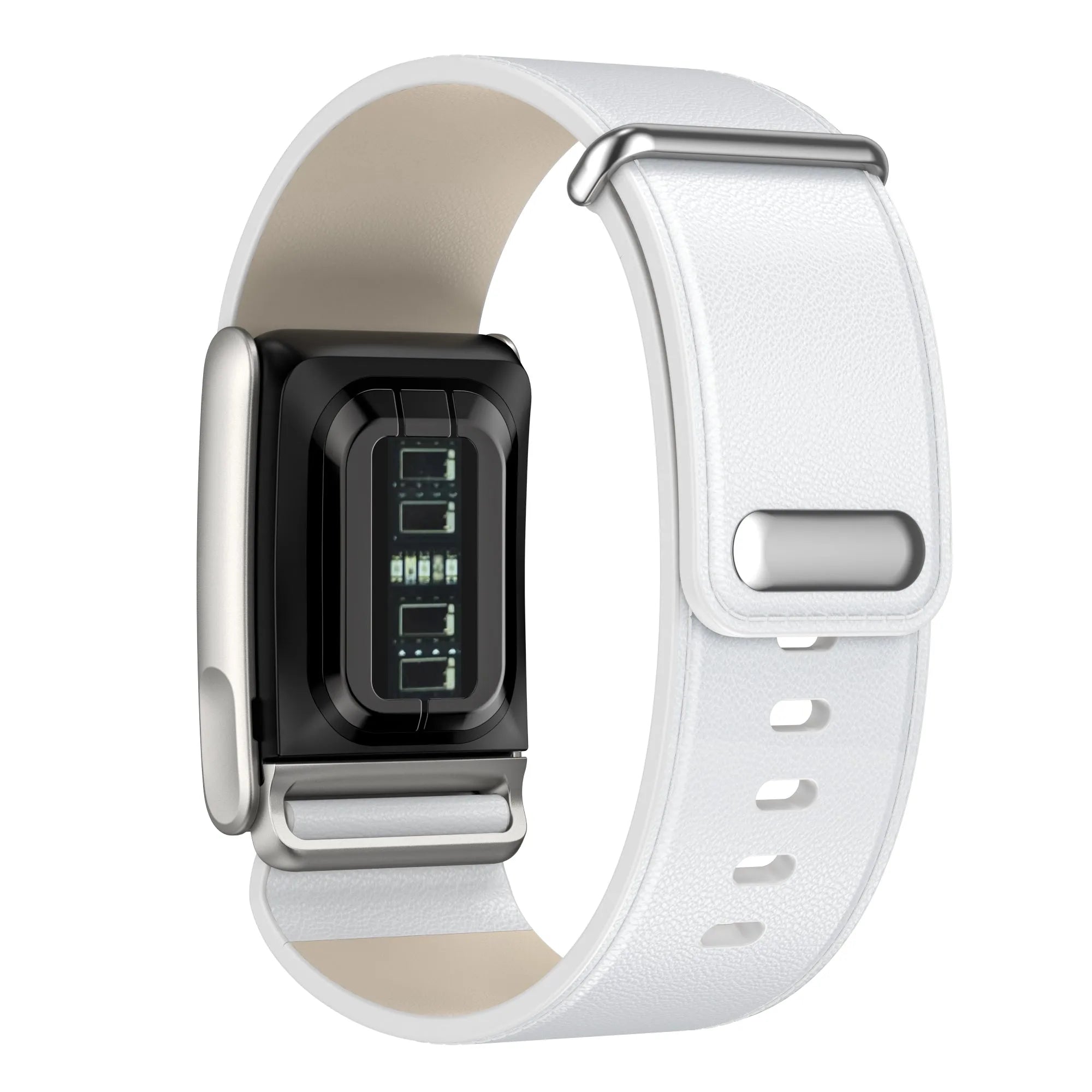 Kompatibel mit Whoop MG Lederarmband (Weiß)