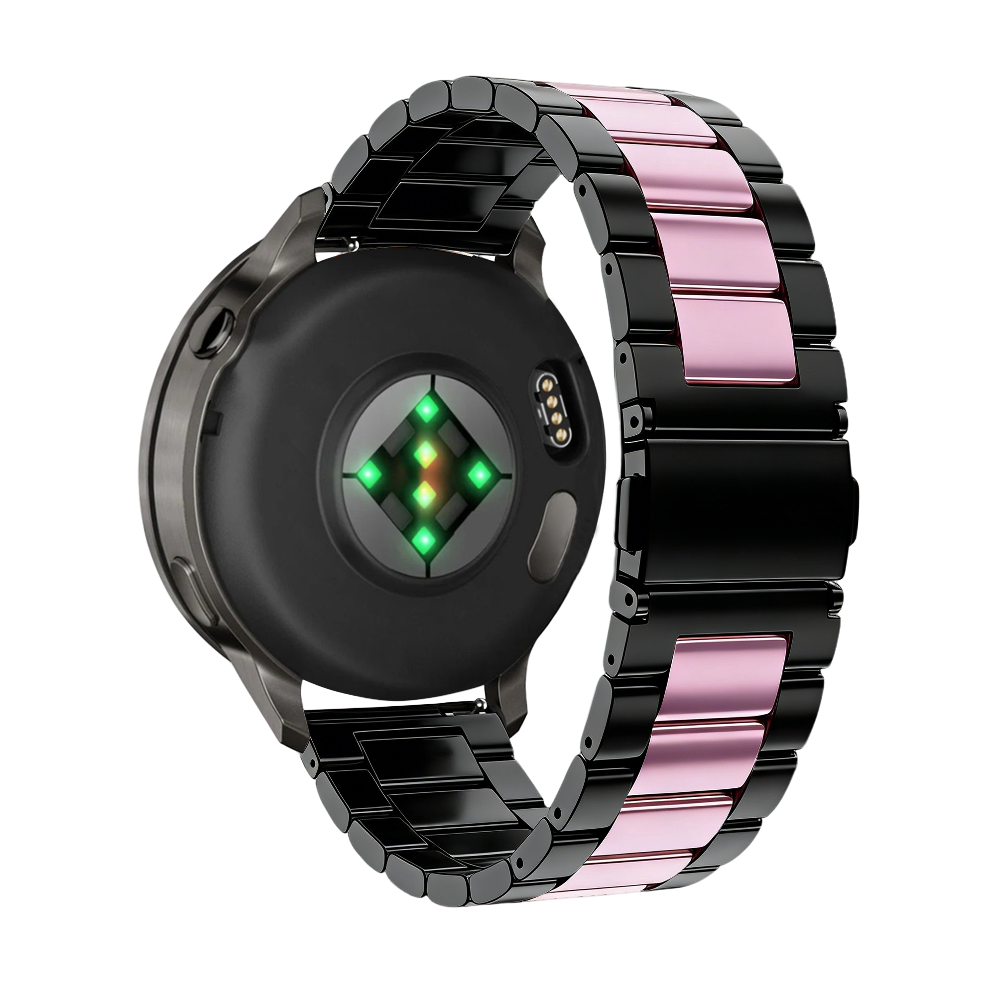 Bandz Garmin Venu 2s Stahlarmband 'Classic' (Schwarz/Rosa)
