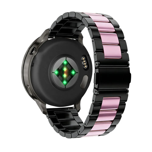 Bandz Garmin Forerunner 265s Stahlarmband 'Classic' (Schwarz/Rosa)
