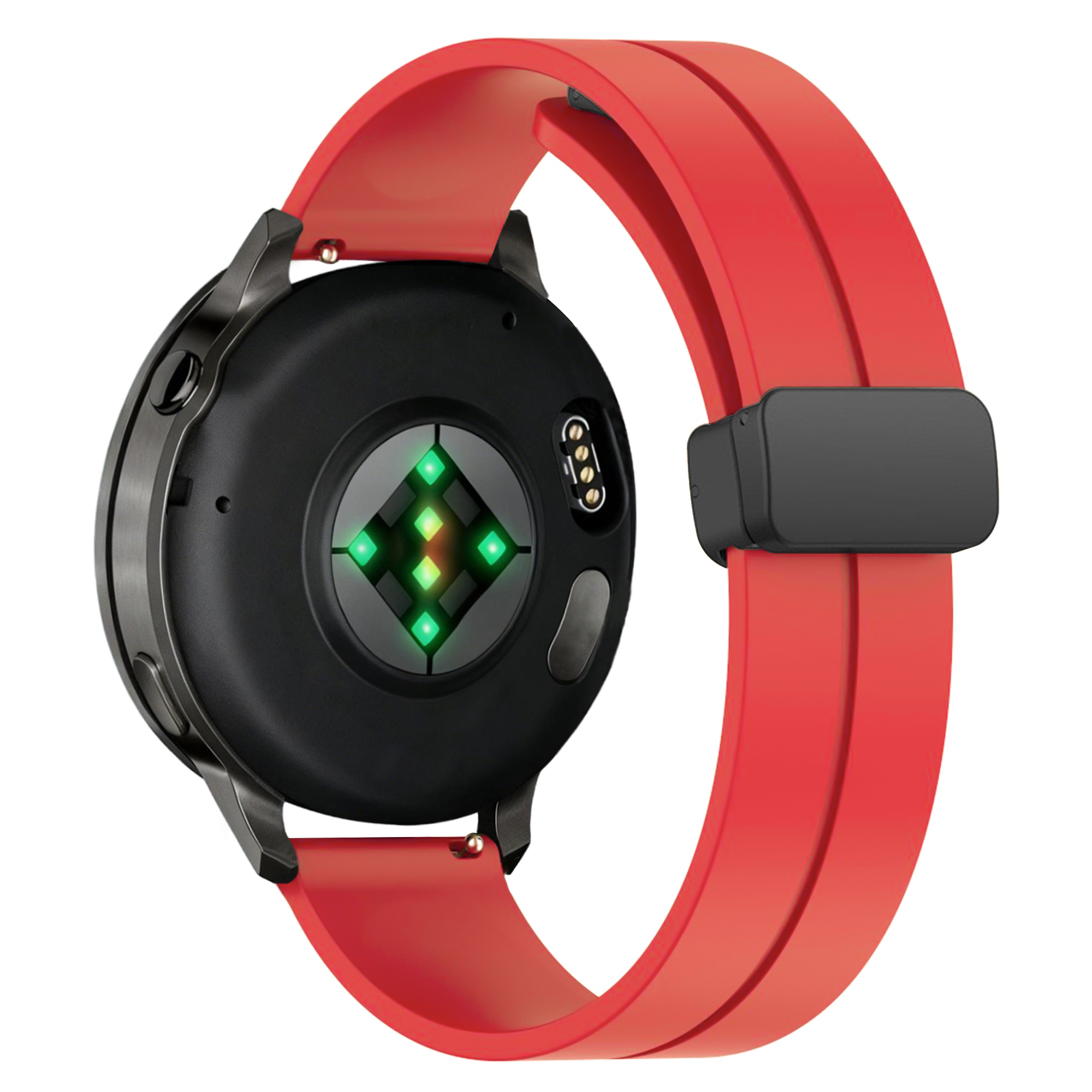 Bandz Garmin Forerunner 570 - 47mm Silikonarmband mit D-Schnalle (Rot)