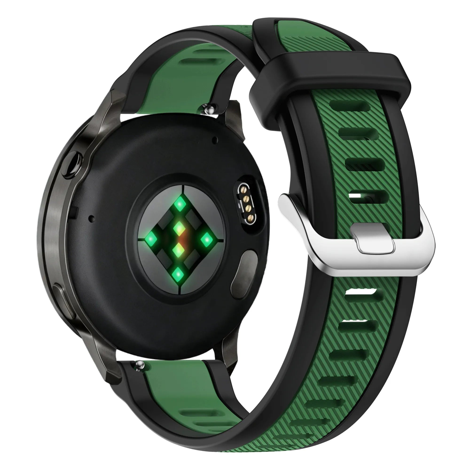 Bandz Garmin Venu Dual Sportarmband mit Schnalle (Schwarz/Grün)