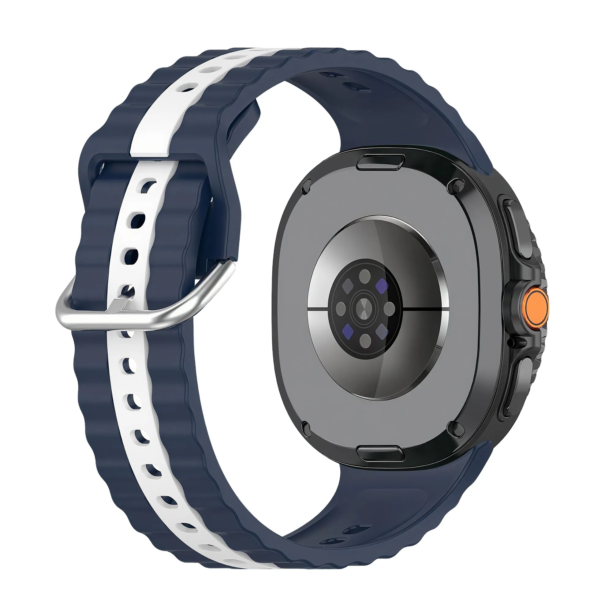 Samsung Galaxy Watch 8 - 44mm Duo Sportarmband (Blau/Weiß)