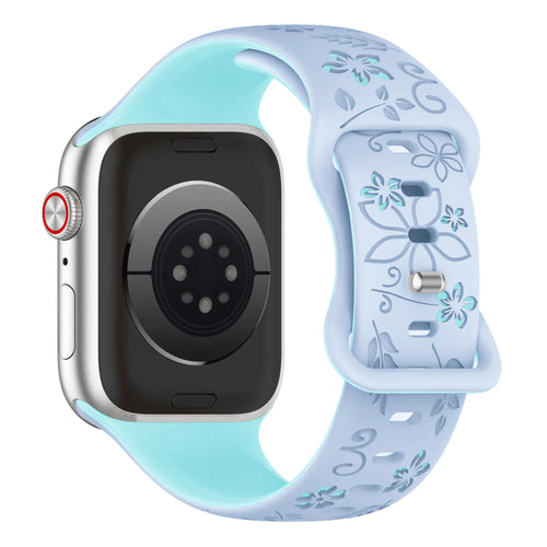 Apple Watch Flower Silikonarmband (Hellblau/Eisblau)
