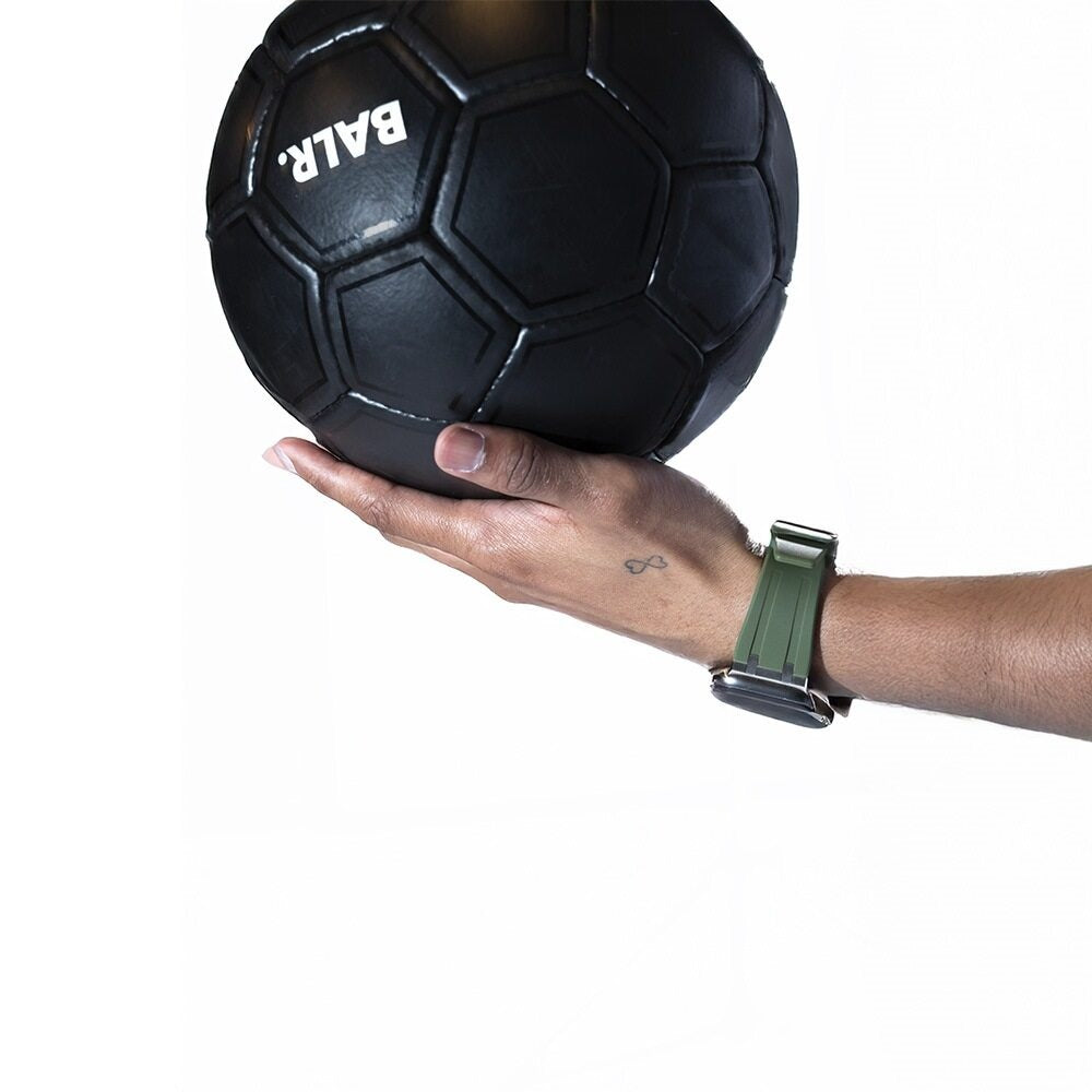 BALR. Apple Watch Ultra Liquid Silicone Strap (Green/Titanium)