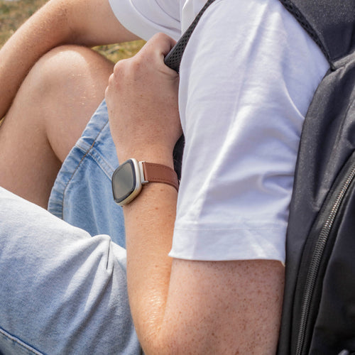 Fitbit Versa 3 Leather Strap (Smooth Brown)