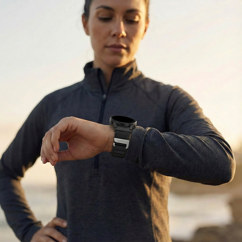 Bandz Garmin Venu 2 Alpine Nylonarmband (Schwarz)