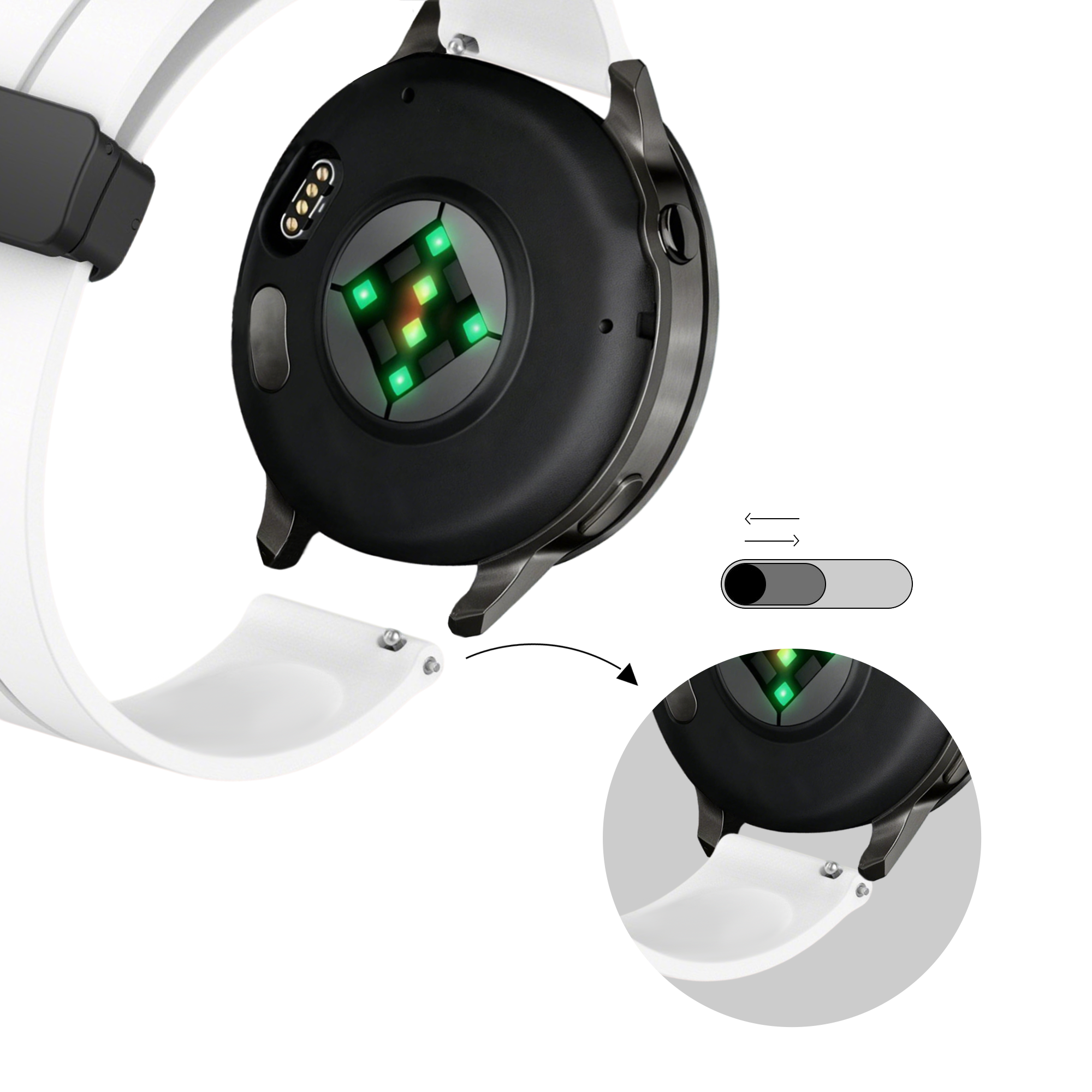 Bandz Garmin Venu 4 - 45mm Silikonarmband mit D-Schnalle (Weiß)