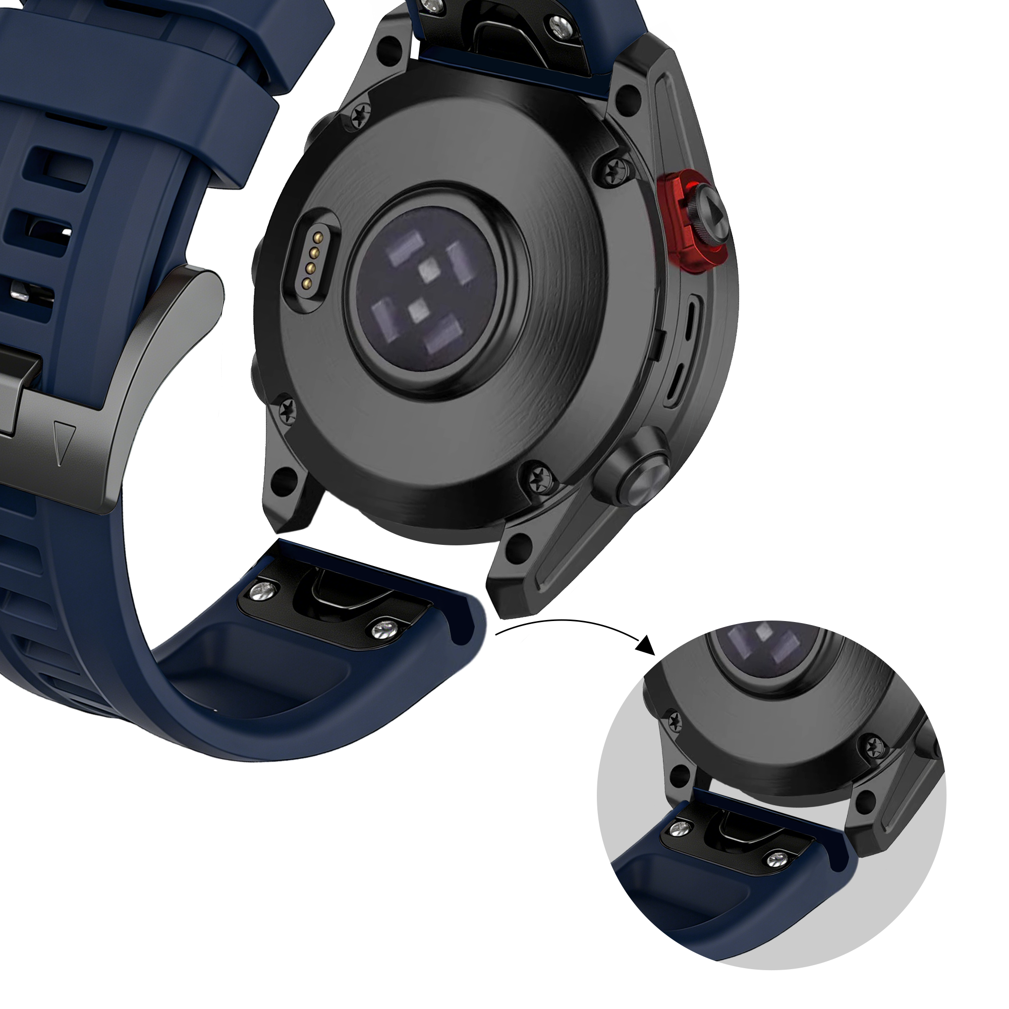 Bandz Garmin Descent G2 Silikonarmband 'Classic' (Dunkel Blau)